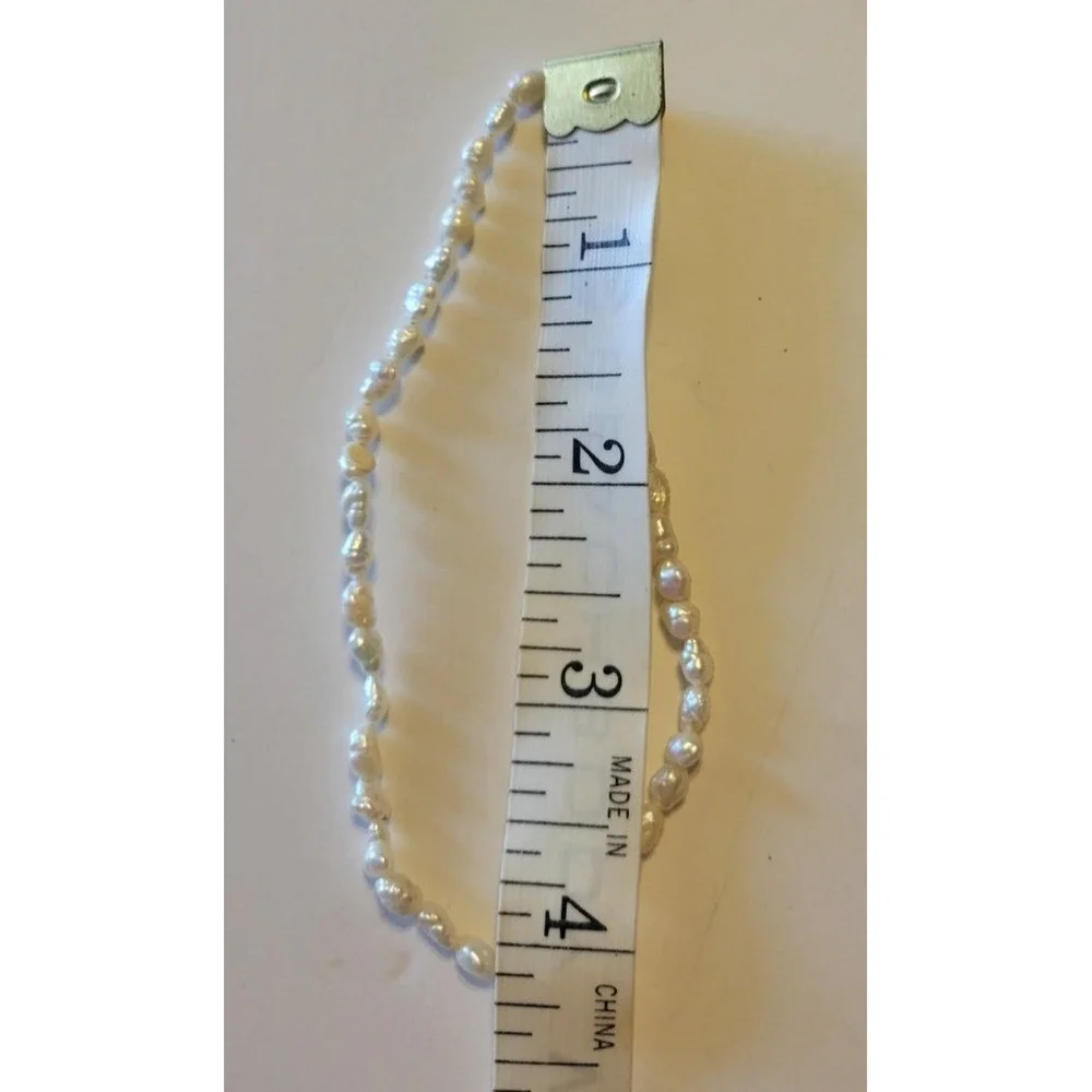 Freshwater Pearl Bracelet 14K Gold Filled Dainty Coastal White 7.5in